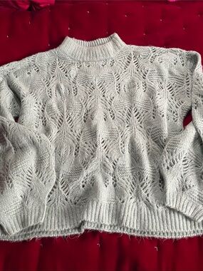 Cozy Mint Blue Mock Neck Sweater